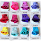 Fabric selection for soft and stylish limited edition Posh Me Fab boa scarves. Showing fabric colors of version Superpink.