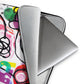 Soft furry lining in gray color of graphic laptop case with rainbow-inspired multicolor print in Euphoria, 13 inch size.