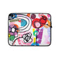 Sturdy graphic laptop case with rainbow-inspired multicolor print in Euphoria design and black zipper binding, 13 inch size.