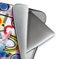 Soft furry lining in gray color of graphic laptop case with rainbow-inspired multicolor print in Eureka, 13 inch size.