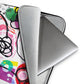Soft furry lining in gray color of graphic laptop case with rainbow-inspired multicolor print in Euphoria, 15 inch size.
