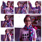 Alex Mitchell showing how to wear colorful and stylish soft lush fashion boa scarf in aqua, purple, pink colors by Twinki-Winki.