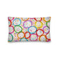 Vibrant, cheerful, and playful style accent pillow with a multicolor graphic Frosted Cookies print on the front.